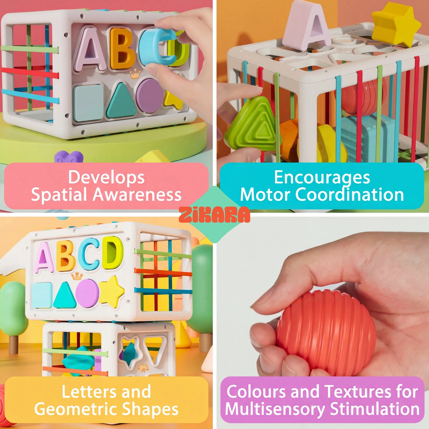 ShapeNest™ Montessori Sensory Sorting Cube