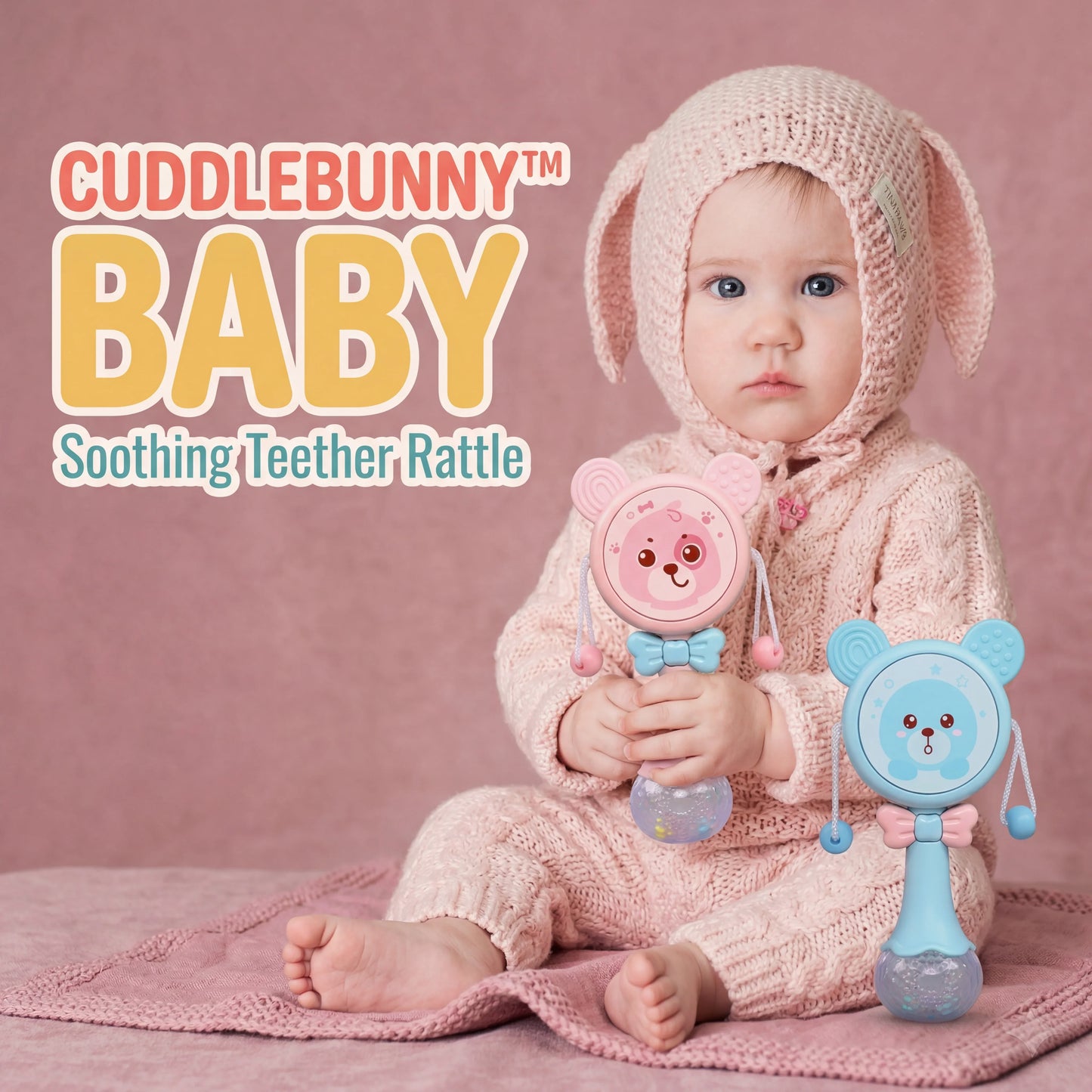 CuddleBunny™ Soothing Teether Rattle